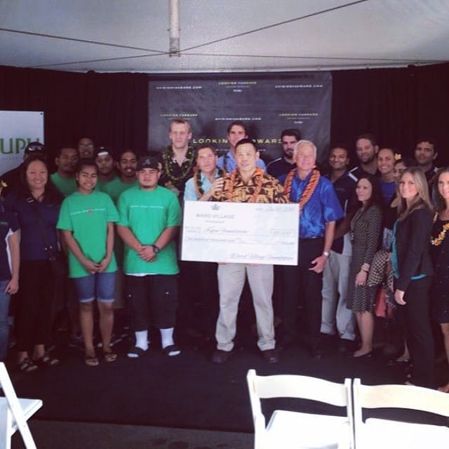 #TBT @KupuHawaii accepted the first donation of the #WardVillageFoundation to fund the development of their new Green Jobs Training Center. #community #giveback #hawaii