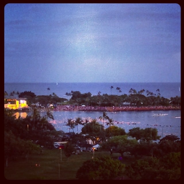 #wardvillage view: the 2014 Lantern Floating Ceremony at Ala Moana Beach.