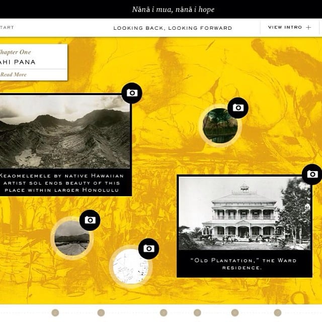 Check out a screenshot of the Ward Village app! It features historical facts, photos, anecdotes and maps of the Ward estate and will soon also be available as a free app on the App Store.