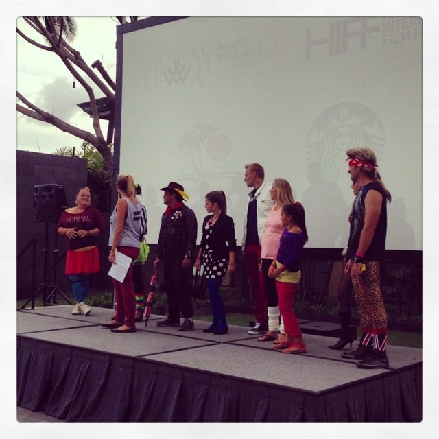 Awesome ’80s costume at tonight’s #wardvillage Courtyard Cinema!