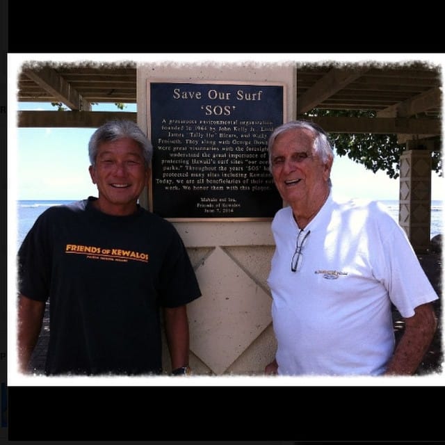 In case you missed it, the Save Our Surf plaque was recently installed at Kewalos! Friends of Kewalos honored John Kelly Jr., Lord “Tally Ho” Blears, Wally Froiseth, and George Downing for having the vision to protect Hawaii’s surf sites, “our ocean parks.” Check it out when you have a chance!