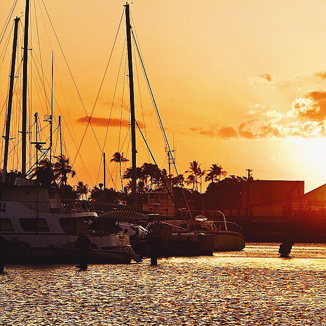 Golden hour.  #WeAreWard #WardVillage #KewaloHarbor #HawaiianSunset