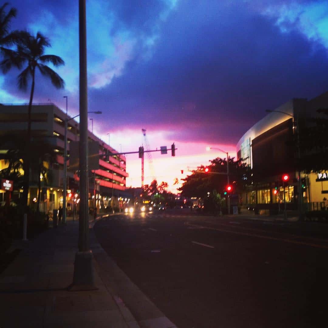 #latepost Good night world! Ward Village is prepping for a fun 4th tomorrow! #WeAreWard #WardVillage #Sunset #4thOfJuly #sunset