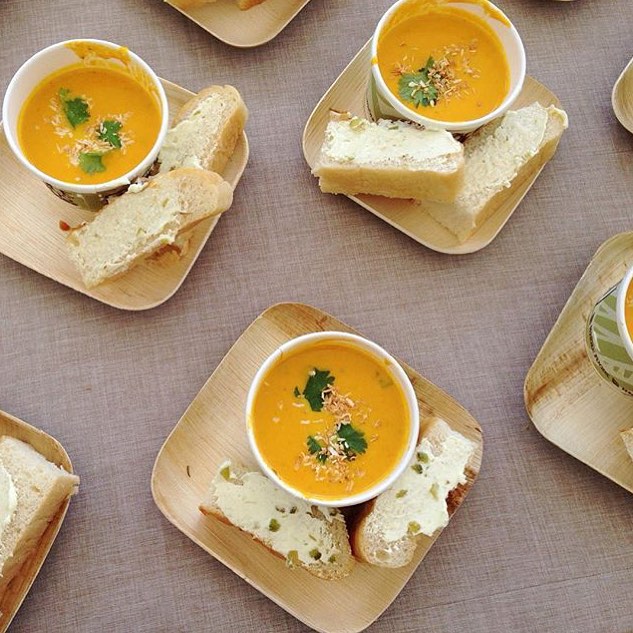 Chilled Soup courtesy of @wfmkahala at Courtyard Brunch, happening NOW! @eventswithaloha #Repost #WeAreWard # #WardVillage