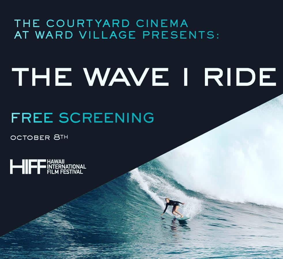 SAVE THE DATE: We’re screening “The Wave I Ride” at Courtyard Cinema. A documentary about @paigealms, a big wave surfer. 🏽 Thursday, Oct. 8th at 6p, film starts at sunset. #WeAreWard #WardVillage #surfer