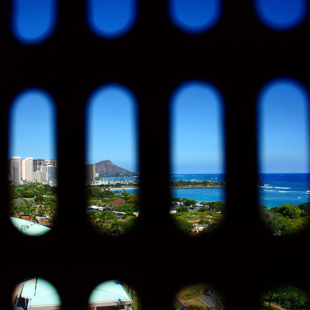 STAFF POST: “Going up? Today’s view from the Waiea construction elevator is absolutely breathtaking.” – Alison (Marketing) #WeAreWard #WardVillage #DiamondHead #Hawaii #Leahi