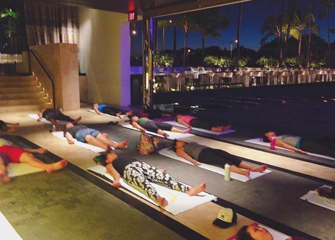 From 10 yogis to 100, Courtyard Yoga has been here for 2 years! Mahalo to @lia.cat, our Yoga Instructor, for sharing this photo. #repost #weareward #wardvillage #kakaako #honolulu #hawaii #yoga #yogi
