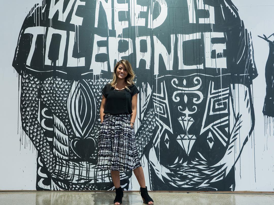 Beginning tomorrow, dress to match the @honolulubiennial art for a chance to win 1 of 4 prizes! Details in comment below, prizes through link in bio! #WeAreWard | Art: Eko Nugroho, Above the Wall Under the Rainbow, Free Air • Skirt & Top: @thecollectivehi