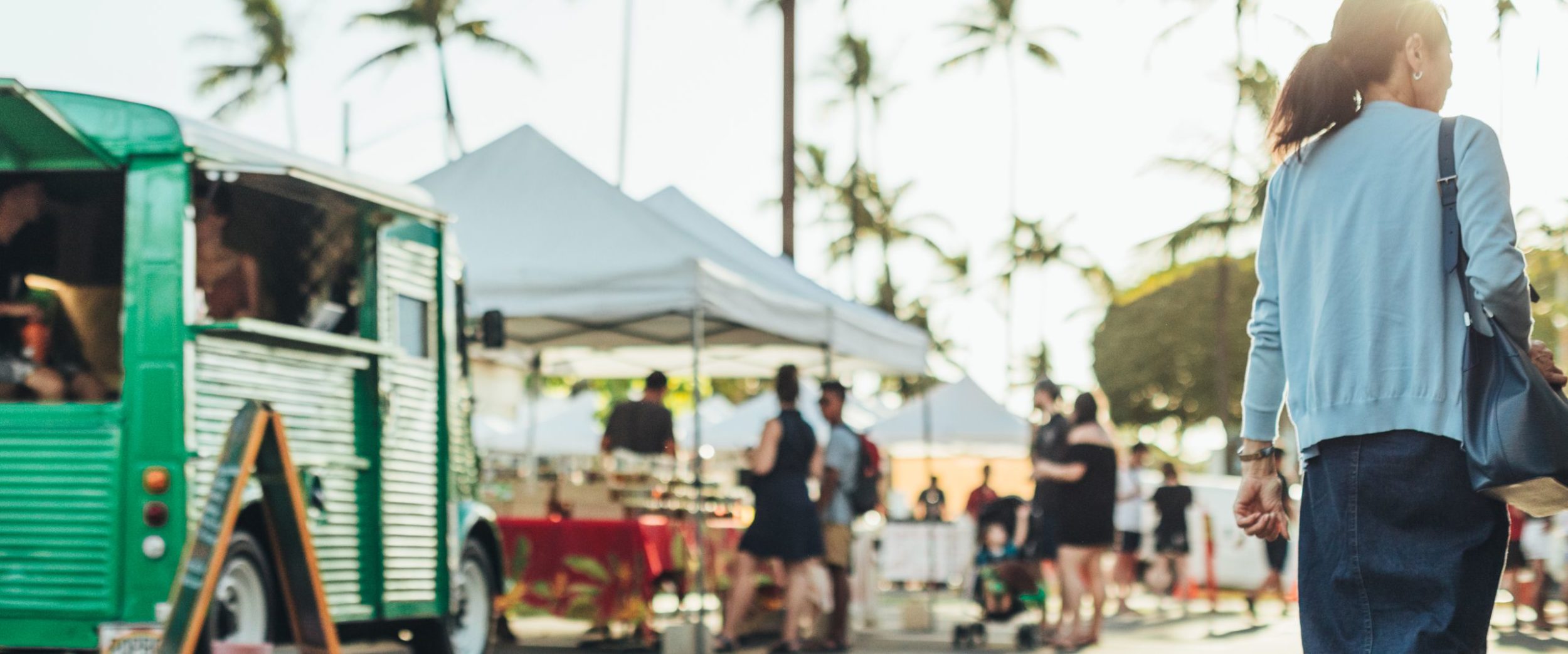 People enjoying the Farmers Market
