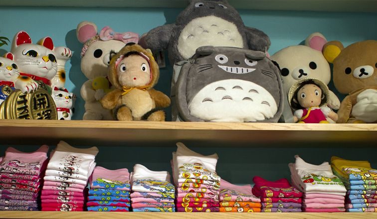 Taj Clubhouse apparel and stuffed animal display