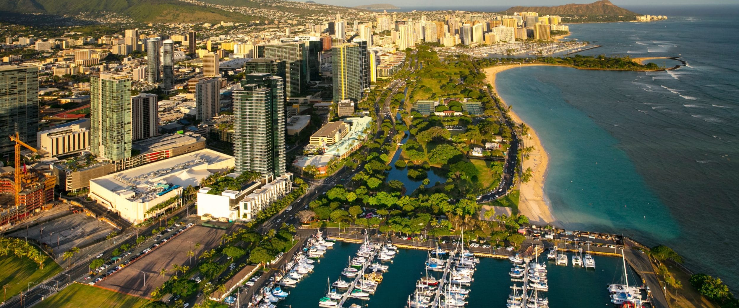 Aerial shot of Ward Village