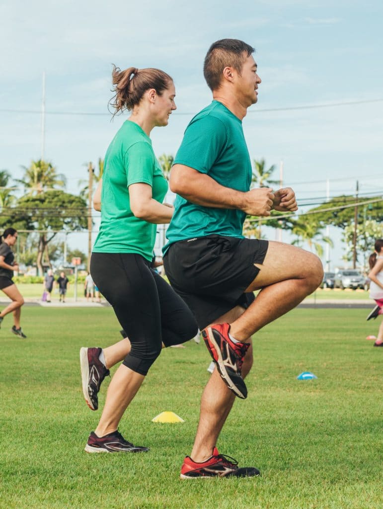 Exercise class in the park