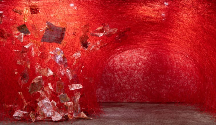 Chiharu Shiota installation at Honolulu Biennial 2019