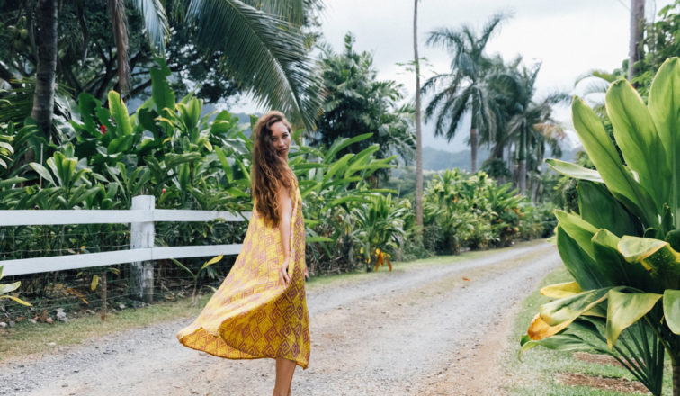 Woman holding fashionable Noa Noa dress