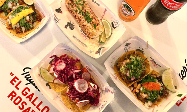 Overhead shot of taco products
