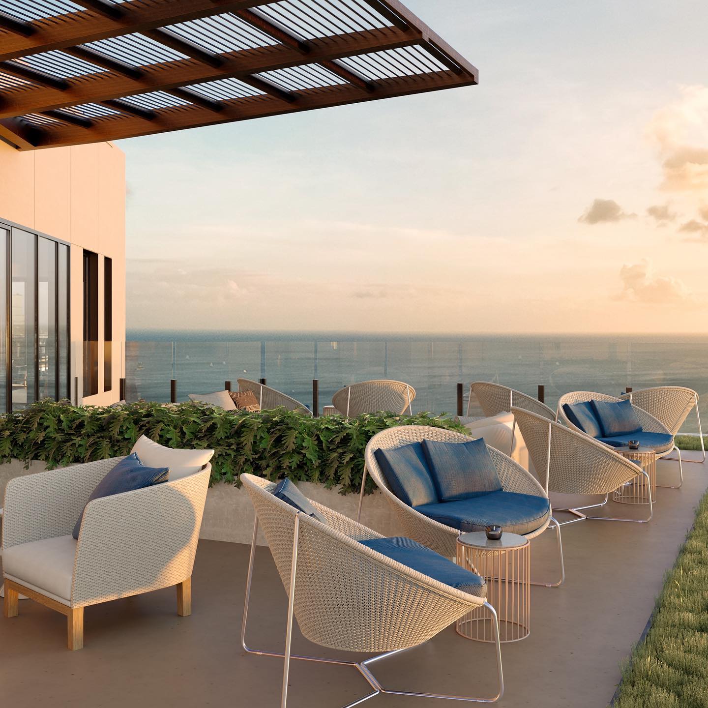 Come this October, ‘A‘ali‘i residents can enjoy not one, but two, amenity decks. In addition to the Level 8 Pool Deck, the Lānai 42 Sky Deck is a remarkable rooftop oasis. Perched 400 feet above the city, the penthouse-level amenity provides one-of-a-kind leisure and fitness from sunrise to sunset, all with an epic ocean view.