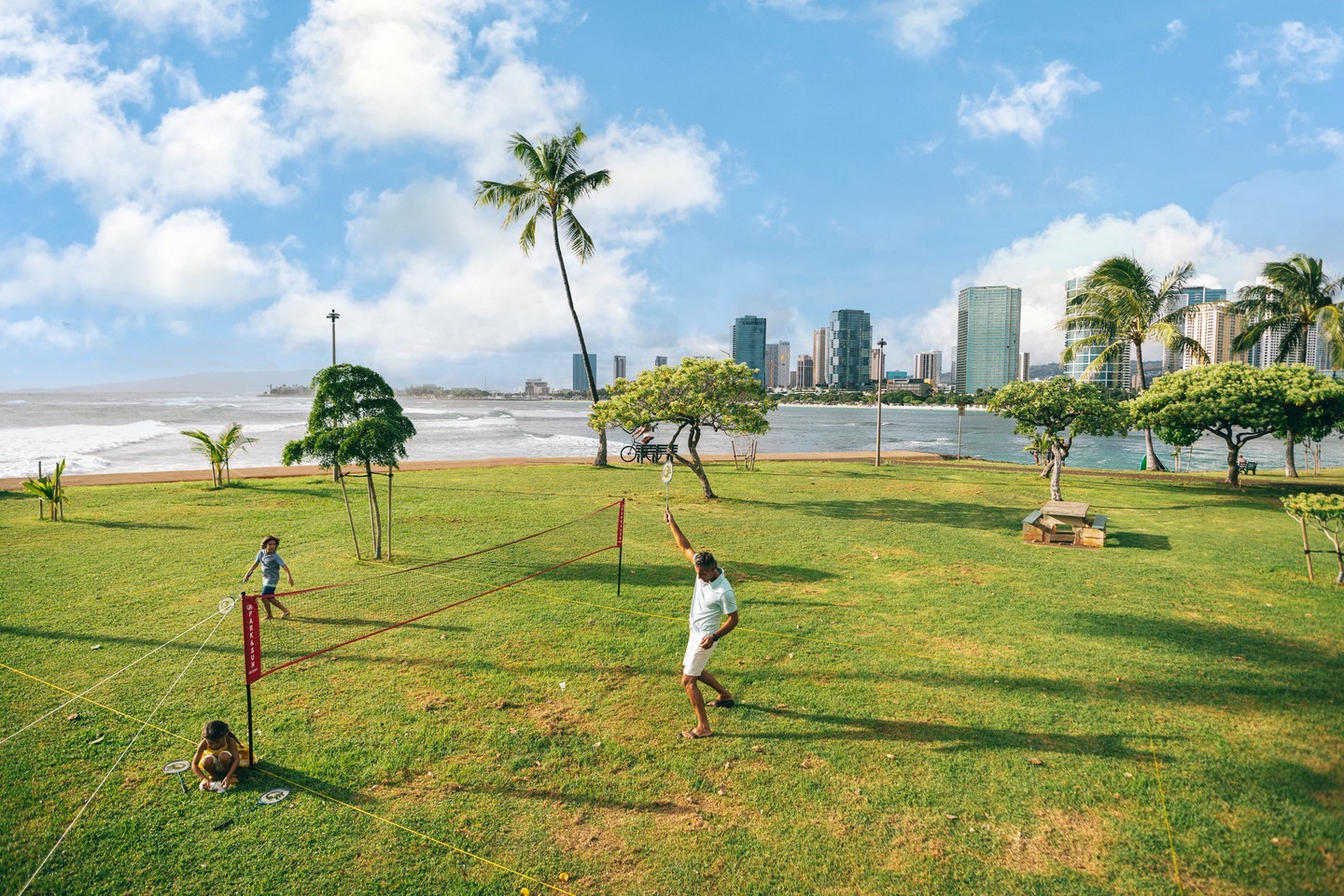 Ala Moana Beach Park offers so much when it comes to outdoor recreation. Surfing, running, tennis, beach volleyball, these are just a few of the activities to enjoy at the park – sometimes all in one day!