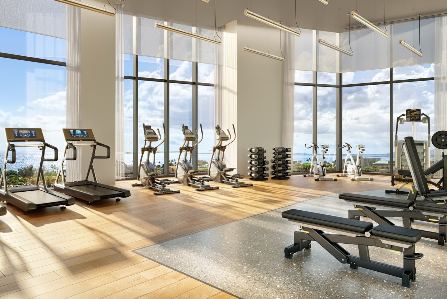 Kōʻula’s one-of-a-kind leisure and fitness spaces on Level 8 create a relaxed, calming atmosphere for everyday living. Visit www.koulawardvillage.com to learn more about these residences opening this Fall.