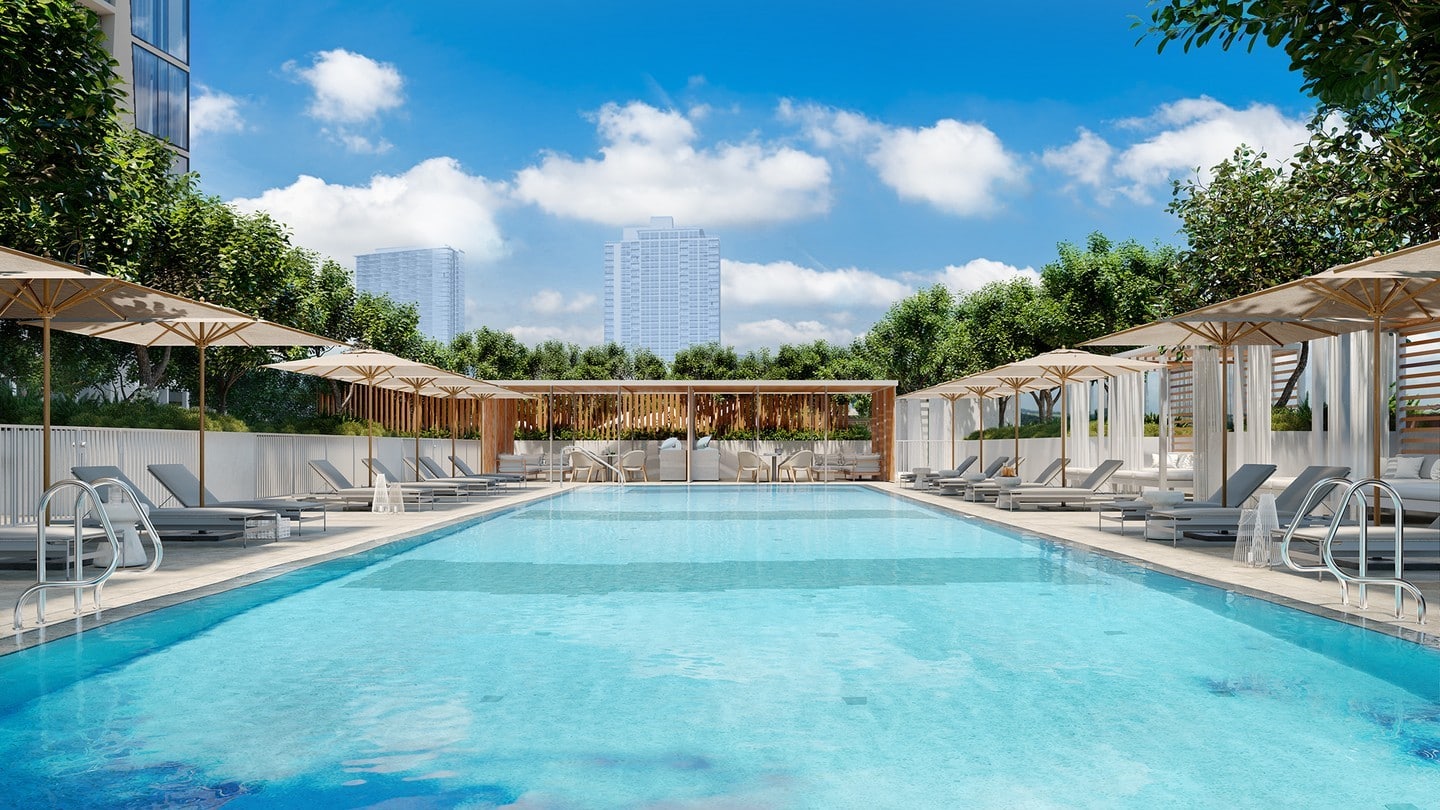 The leisure and fitness spaces on Kōʻula’s Level 8 Amenity Deck create a relaxed, calming atmosphere for everyday living. Visit www.koulawardvillage.com to learn more about these modern residences opening this month.