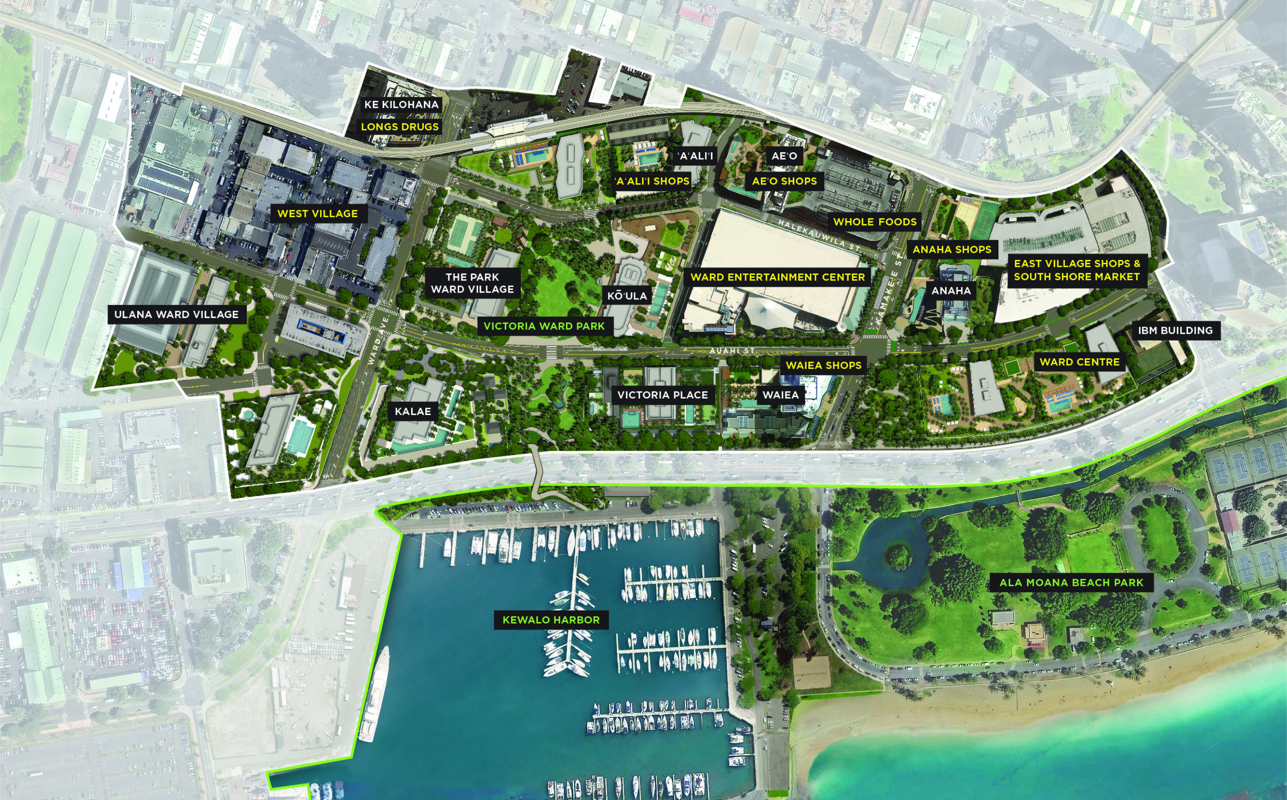 Ward Village Master Plan Community map graphic.