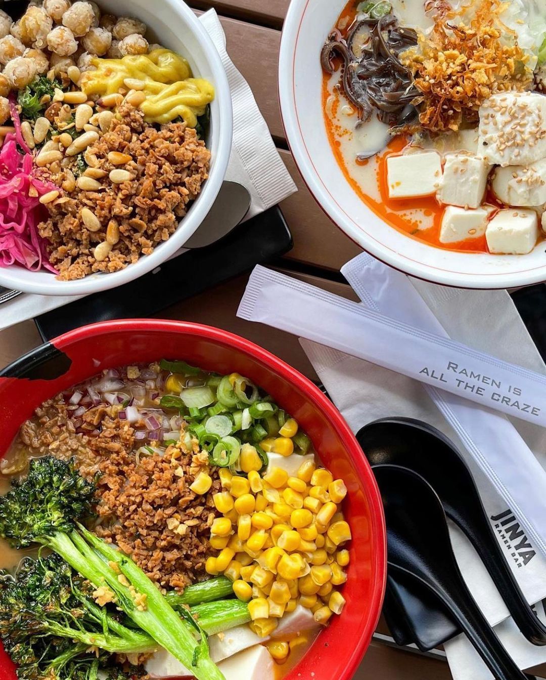 Celebrate World Vegan Month in Ward Village! Enjoy a plant-based meal at one of the many vegan-friendly cafés and restaurants in the neighborhood including @jinyaramenbar, @naluhealthbar and @holeygraildonuts.