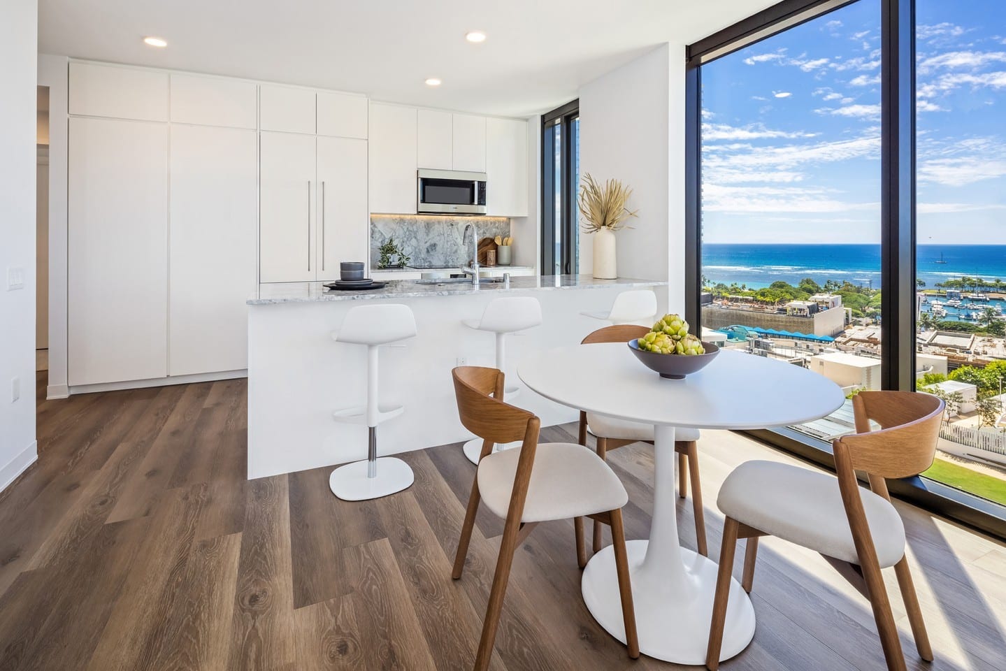 Surrounded by panoramic views of the Koʻolau Mountains and the sparkling Pacific Ocean, the beauty of Hawai‘i can be seen and felt throughout your home at ‘A‘ali‘i. Learn more about these modern move-in ready residences by visiting our website at www.aaliiwardvillage.com.