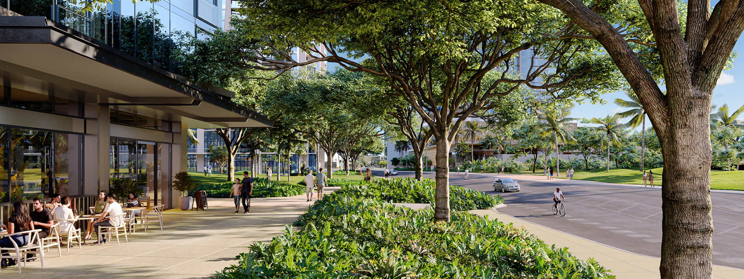 Proposed landscaping along Auahi Street.