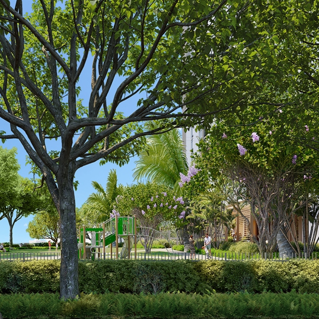 Ulana is surrounded by green space, including the Ulana Lawn and Ka La‘i o Kukuluāe‘o, a future-planned park and children’s play area that serves as a place to connect with family, friends, and community. Learn more about modern island living at www.ulanawardvillage.com.