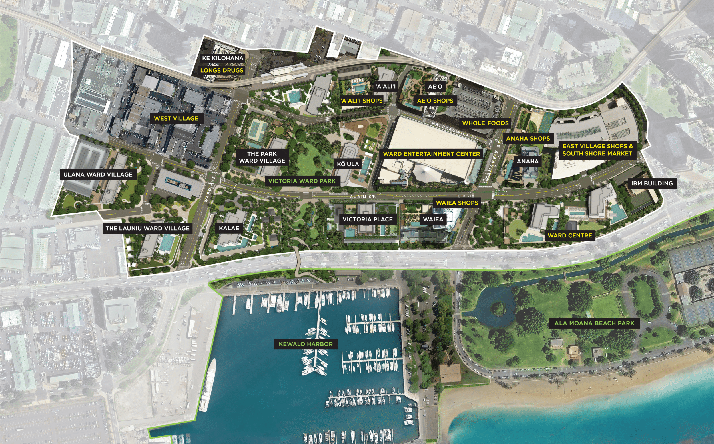 Overview illustration map of properties