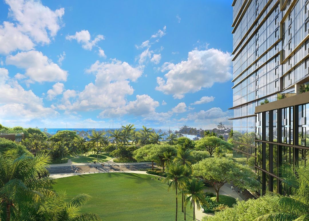 At The Park Ward Village, the ample green space of Victoria Ward Park will serve as your new backyard. Take a leisurely stroll, stop for a picnic, or relax under a monkeypod tree. Visit the link in our bio to learn more about The Park Ward Village.